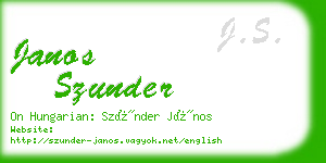 janos szunder business card